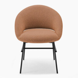 Furniturebox Uk 2X Nella Pale Terracotta Orange Fabric Dining Chairs - thumbnail 7