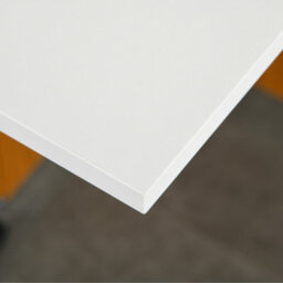 Homcom Folding Dining Table Mobile Writing Desk W/ Casters Teak Colour, White - thumbnail 9