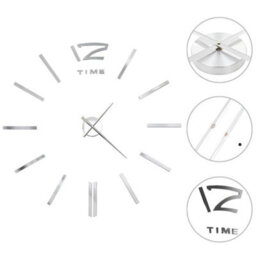 Vidaxl 3D Wall Clock Modern Design 100 Cm Xxl Silver 3D Wall Clocks - thumbnail 2