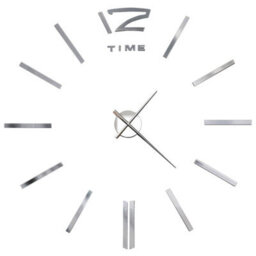 Vidaxl 3D Wall Clock Modern Design 100 Cm Xxl Silver 3D Wall Clocks - thumbnail 3