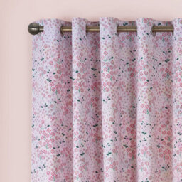 "Catherine Lansfield Tilly Floral Pink 66X90"" Curtain Pair Fully Lined Ready Made" - thumbnail 2