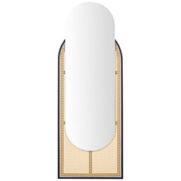 Beliani Wall Mirror Nevers 53 Cm 143 Cm Pe Rattan Natural