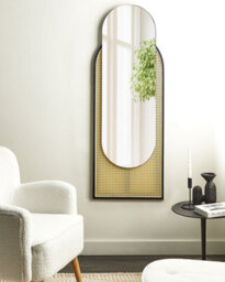 Beliani Wall Mirror Nevers 53 Cm 143 Cm Pe Rattan Natural - thumbnail 2