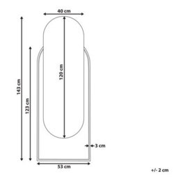 Beliani Wall Mirror Nevers 53 Cm 143 Cm Pe Rattan Natural - thumbnail 3