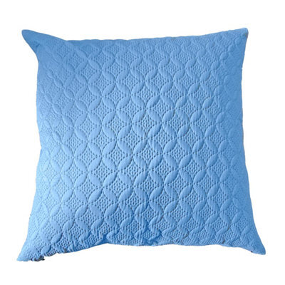 Homescapes Ultrasonic Blue Quilted Embossed Cushion Cover, 80 X 80 Cm