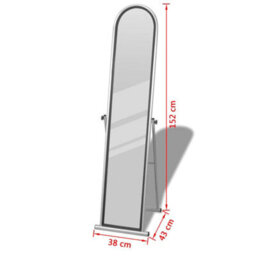 Vidaxl Free Standing Floor Mirror Full Length Rectangular Grey - thumbnail 6