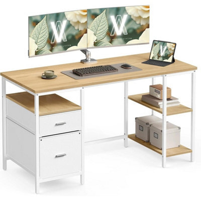 Multi-Functional Work Desk With Shelves & Drawers - image 1