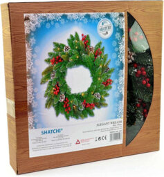 Shatchi Pre-Lit Stockholm 55Cm Berries And Pine Cones Wreath With Warm White Leds Battery Operated - thumbnail 3