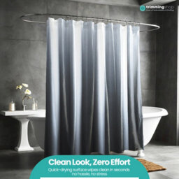 Neel Blue Polyester Fabric Bathroom Shower Curtain With Hooks  180Cm X 200Cm - thumbnail 9