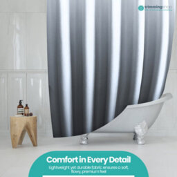 Neel Blue Polyester Fabric Bathroom Shower Curtain With Hooks  180Cm X 200Cm - thumbnail 8