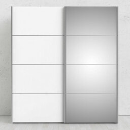 Wyld Haus Bordeaux 180Cm White Sliding Wardrobe With Full-Length Mirror, 5 Shelves & 2 Hanging Rails - thumbnail 7