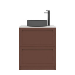 Royal Bathrooms Royal Bathroom Elmore 700mm Terracotta Clay Freestanding Countertop Bathroom Vanity Unit 2 Drawer With Art Round Basin - thumbnail 7