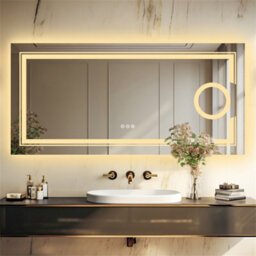 Luvodi 120X60Cm Led Bathroom Mirror With 3X Magnifier, Vanity Makeup Wall Mirrors, Anti-Fog - thumbnail 6