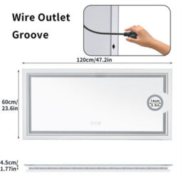 Luvodi 120X60Cm Led Bathroom Mirror With 3X Magnifier, Vanity Makeup Wall Mirrors, Anti-Fog - thumbnail 2
