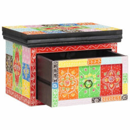 Berkfield Bedside Cabinet With Drawer Multicolour Solid Mango Wood - thumbnail 1