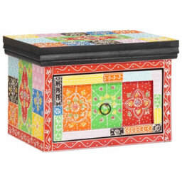 Berkfield Bedside Cabinet With Drawer Multicolour Solid Mango Wood - thumbnail 6