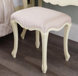 Statement Furniture Juliette Upholstered Stool, French Cushion Seat In Champagne Colour - thumbnail 1