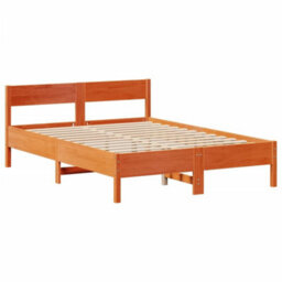 Berkfield Bookcase Bed Without Mattress Wax Brown 140X190Cm Solid Wood Pine - thumbnail 8