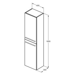Ideal Standard I.life A Tall Matt Quartz Grey Single Wall-Mounted Bathroom Cabinet (H)160Cm (W)40Cm - thumbnail 5