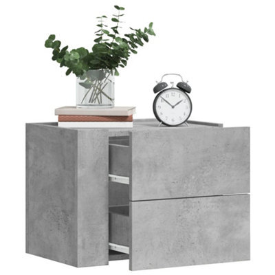 Berkfield Wall-Mounted Bedside Cabinet Concrete Grey 45X30X35 Cm - image 1