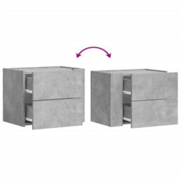 Berkfield Wall-Mounted Bedside Cabinet Concrete Grey 45X30X35 Cm - thumbnail 8
