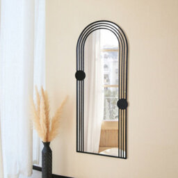 Charles Bentley Warsaw Arch Mirror Black Weather Resistant Wall Mount - thumbnail 4