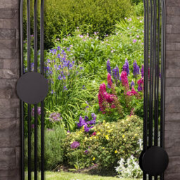 Charles Bentley Warsaw Arch Mirror Black Weather Resistant Wall Mount - thumbnail 2
