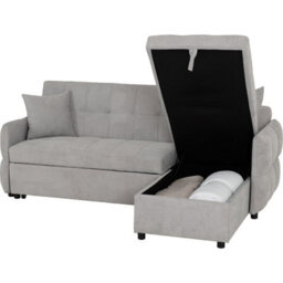 Seconique Chelsea Corner Sofa Bed - Silver Fabric - thumbnail 9