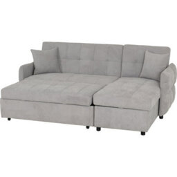 Seconique Chelsea Corner Sofa Bed - Silver Fabric - thumbnail 8