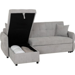 Seconique Chelsea Corner Sofa Bed - Silver Fabric - thumbnail 6