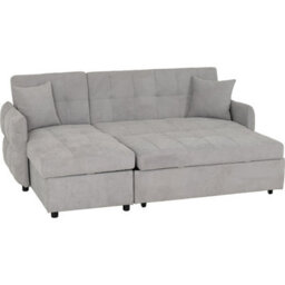 Seconique Chelsea Corner Sofa Bed - Silver Fabric - thumbnail 4