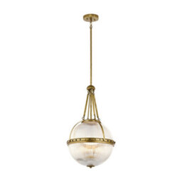 Stylish 3 Bulb Natural Brass Ceiling Pendant Light With Led E14 Fitting