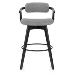 Atlantic Electra 1 Bar Stool Grey Fabric Black Wooden Legs - thumbnail 3