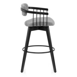 Atlantic Electra 1 Bar Stool Grey Fabric Black Wooden Legs - thumbnail 4