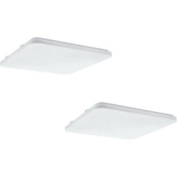 2 Pack Modern White Led Ceiling Flush Lights With Plastic Shades