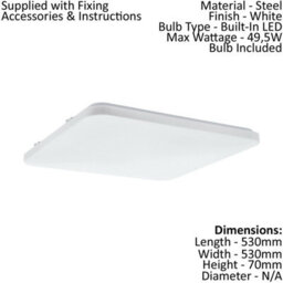 2 Pack Modern White Led Ceiling Flush Lights With Plastic Shades - thumbnail 2