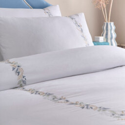 Appletree Julianna Embroidery 100% Cotton Embroidered Floral White Duvet Cover Set - thumbnail 2