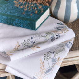 Appletree Julianna Embroidery 100% Cotton Embroidered Floral White Duvet Cover Set - thumbnail 4