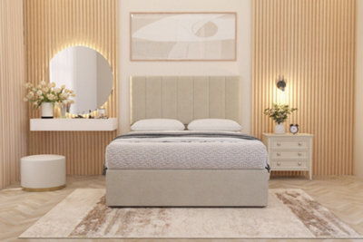 Somnior Beds Somnior Austin Divan Bed Set With Midnight Pocket Sprung Mattress And Headboard Natural Tweed - image 1