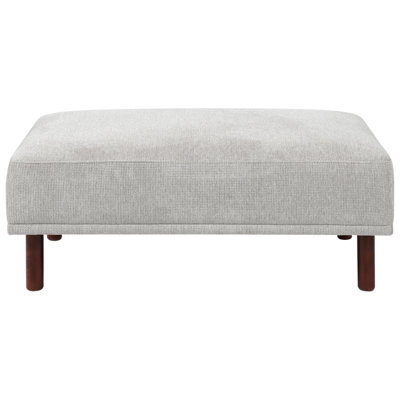 Wyld And Coco Fabric Light Grey Water-Repellent Ottoman Footstool Rectangular On Eucalyptus Legs 112 X 67 X 44 Cm - image 1