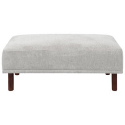 Wyld And Coco Fabric Light Grey Water-Repellent Ottoman Footstool Rectangular On Eucalyptus Legs 112 X 67 X 44 Cm - thumbnail 1