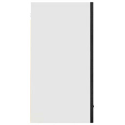 Berkfield Black Oak Hanging Glass Cabinet 80X31X60 Cm Made From Engineered Wood - thumbnail 8