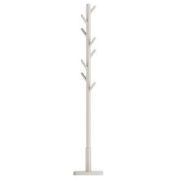 LEDREM Coat Rack, Solid Wood Coat Stand, Free Standing Hall Coat Tree With 8 Hooks For Coats, Hats, Purses, Cappuccino Beige - thumbnail 2