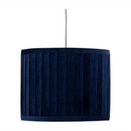 First Choice Lighting Sundance - Navy Blue Velvet Pleated 25Cm Lamp Shade Gold Inner - thumbnail 5