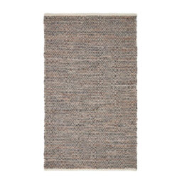 Homescapes Brown Real Leather Handwoven Diamond Pattern Rug, 66 X 200 Cm - thumbnail 2