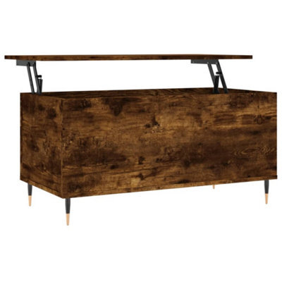 Berkfield Modern Coffee Table Smoked Oak 90X44.5X45 Cm Engineered Wood - image 1