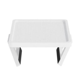 White Bamboo Sofa Arm Tray Table Chair Rest Organiser Couch Remote Storage Holder Desk - thumbnail 3