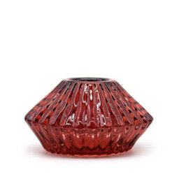 Serenityy Flower Flip Dinner Candle And Tealight Holder - Vampire Red, Glass, Brushed Gloss. - thumbnail 1