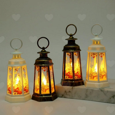 Amorly 4Pcs Christmas Snow Globe Lanterns, Decorative Led Lamp Set, Festive Ornaments For Holiday Parties, Weddings Birthday Home Decor - image 1