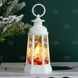 Amorly 4Pcs Christmas Snow Globe Lanterns, Decorative Led Lamp Set, Festive Ornaments For Holiday Parties, Weddings Birthday Home Decor - thumbnail 4